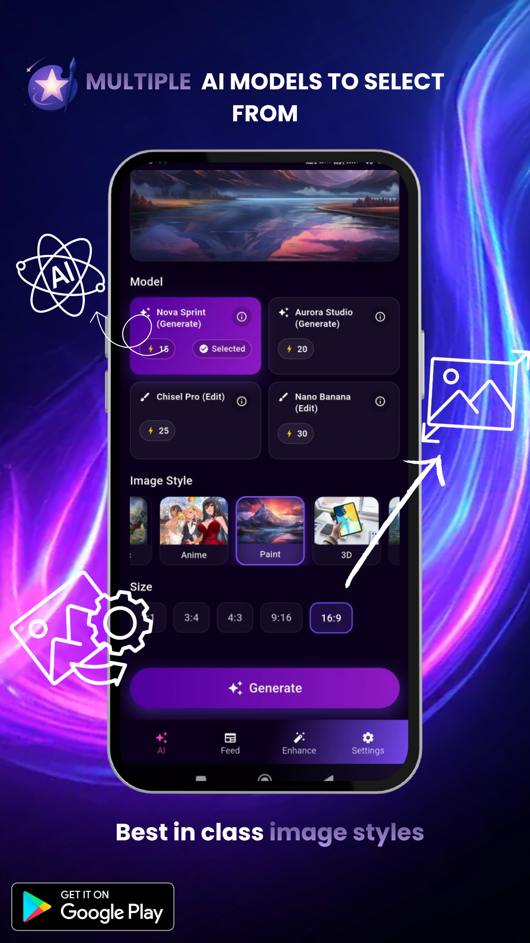 Starlight AI Studio AI image generator screen